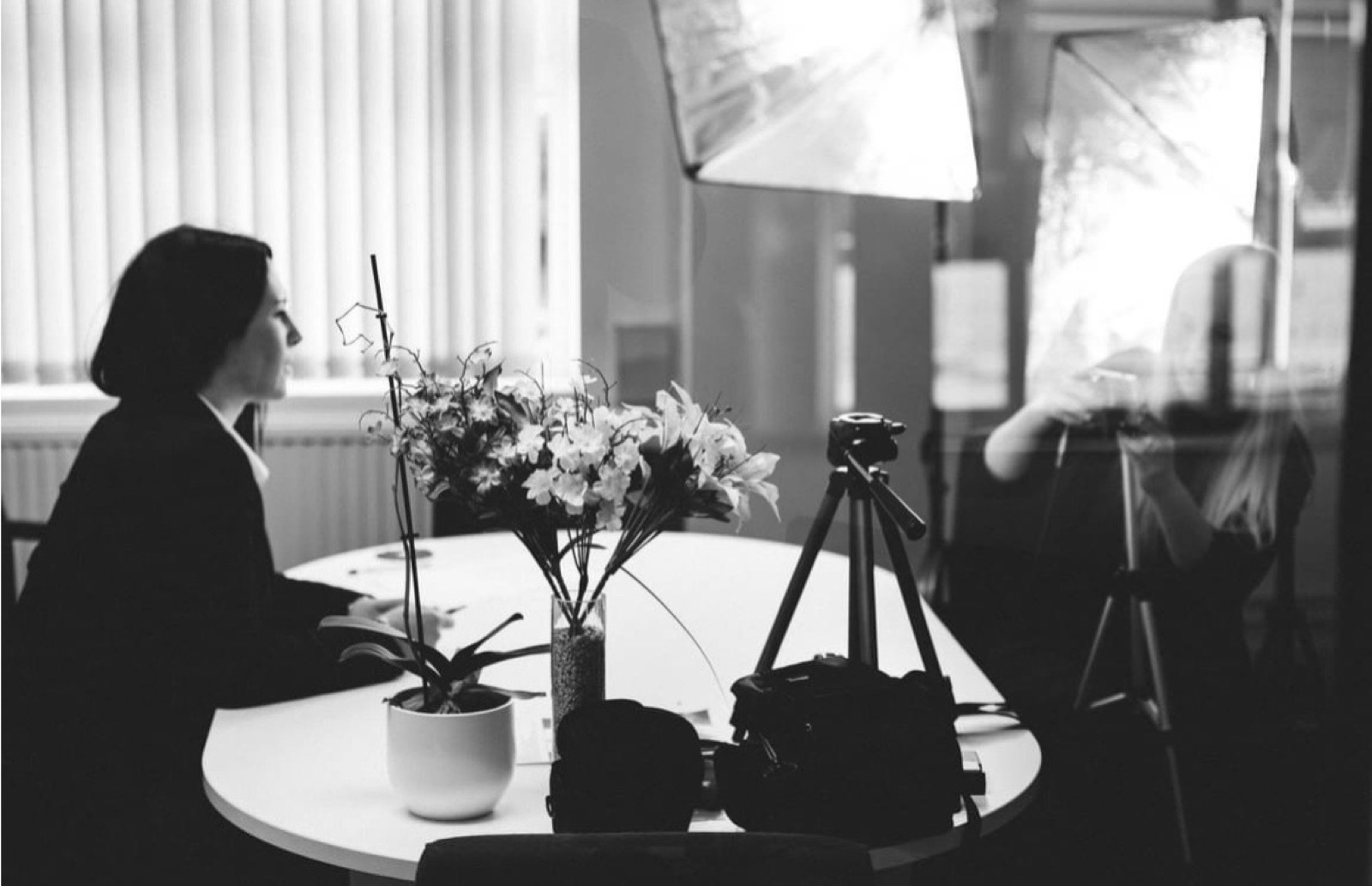 Sadie Restorick in a studio interview setting